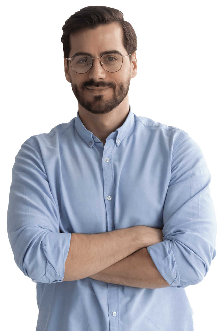 Man wearing eyeglasses smiling